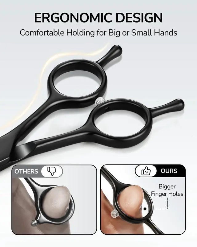 Alt view image 4 of 7 - Hair Cutting Scissors, Professional Hair Scissors 6.5 Right-Hand Razor Edge Barber Shears Salon Hair Cutting Shears Made of Japanese Stainless Steel, Hand Sharpened Black