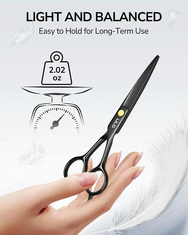 Alt view image 6 of 7 - Hair Cutting Scissors, Professional Hair Scissors 6.5 Right-Hand Razor Edge Barber Shears Salon Hair Cutting Shears Made of Japanese Stainless Steel, Hand Sharpened Black