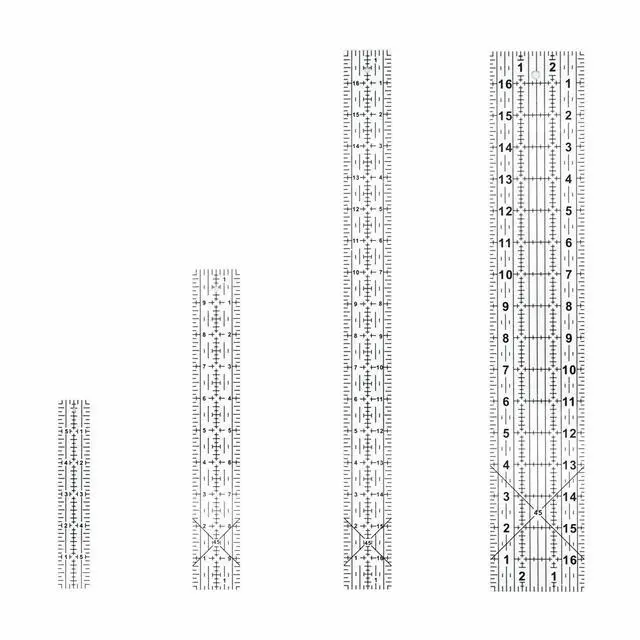 Main image of Sewing Rulers Quilting Ruler,Acrylic Quilting Templates,Sewing Tools Accessories Supplies for Patchwork Precision Fabric Cutting 4pcs(1x6,3x17,1.5x17,1.5x10inch)