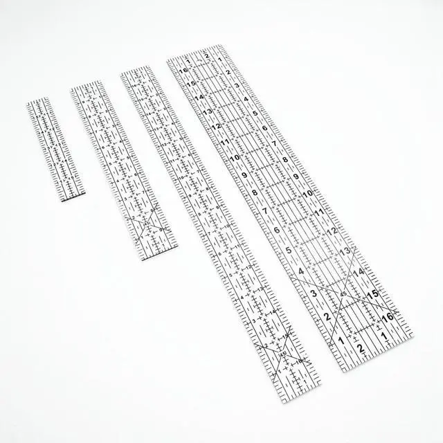Alt view image 3 of 6 - Sewing Rulers Quilting Ruler,Acrylic Quilting Templates,Sewing Tools Accessories Supplies for Patchwork Precision Fabric Cutting 4pcs(1x6,3x17,1.5x17,1.5x10inch)