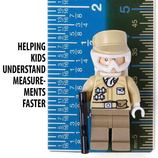 Alt view image 3 of 5 - EZ12PBL Plastic Dual Color 12 Inch Easy Read Ruler with Inches, Centimeters and Millimeters Measurements, Blue/Black