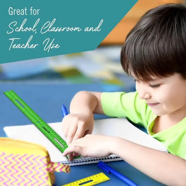 Alt view image 7 of 7 - Ruler 12 Inch Clear Plastic Rulers 6 PK Classroom Set Metric Inch | Use: Classrooms, Offices, Home, Art Projects, Measurement Scale: Inch & Metric, Features: Lightweight, Smooth Edges