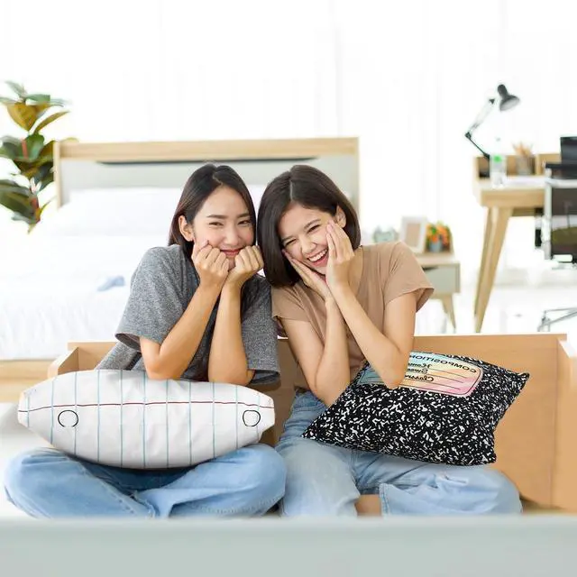 Alt view image 7 of 7 - 2 Pack Composition Notebook Pillow Covers 18x18 Inch Classroom | Composition Classroom Decor, Back to School Pillow Cases, for Classroom, Nursery, Calming Corner Supplies, Living Room