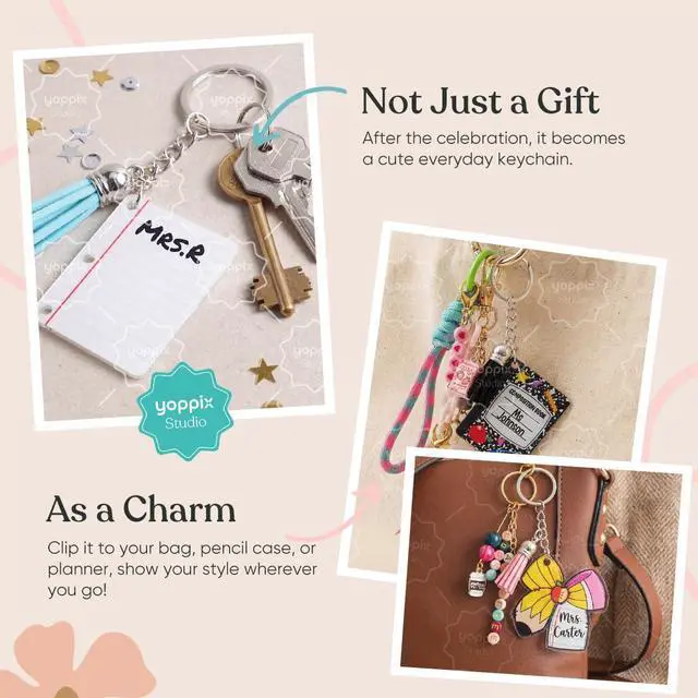 Alt view image 6 of 6 - 12 Pcs Back to School Notebook Keychain Gifts Bulk Mini Note Book Keychain Teacher Appreciation Gift, Back to School Supplies