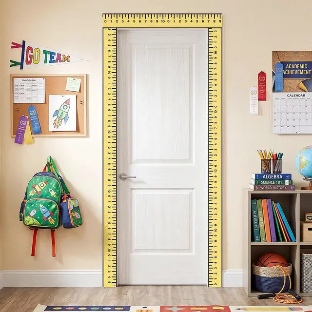 Alt view image 6 of 6 - 65.6 ft Composition Notebook Bulletin Board Border,Ruler,Yellow | 1 Roll Back to School Classroom Decor Straight Bulletin Board Border for School Teacher Office Chalkboard Wall Decor