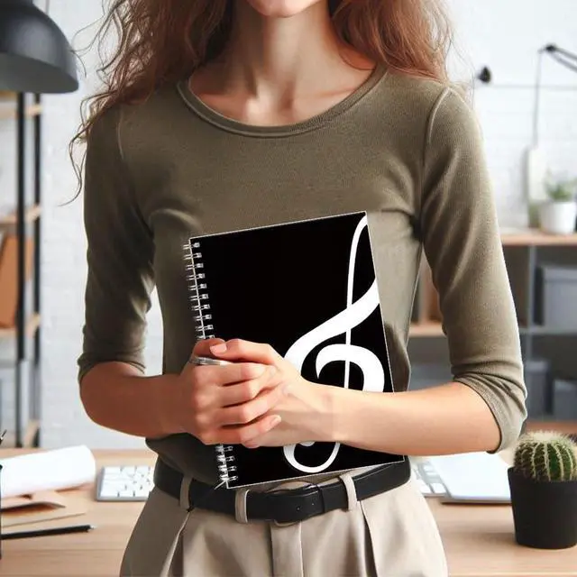 Alt view image 7 of 7 - Blank Sheet Music Notebook, Composition Staff Paper Notebook, Manuscript Paper Book, 11 Staves, Art Music Notebooks Black 160 Pages, 26x19cm