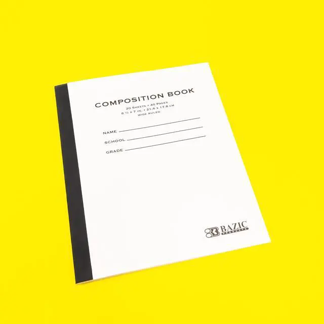 Alt view image 4 of 7 - Manila Cover Composition Notebook, Wide-Ruled, 20 Sheets | 20 wide-ruled sheets (40 pages); sewn binding; 8.5 x 7 in; class notes and journaling; 2