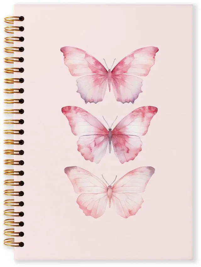 Main image of Cute Butterfly Notebook for Girls Coquette School Supplies for Journaling - College Ruled Composition Book Aesthetic Pink Spiral Journal - 5.8" x 8.3" Lined Notebook, 80 Pages(032)