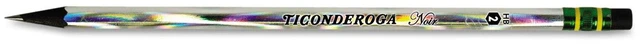 Main image of Ticonderoga Noir Black Wood-Cased No.2 Pencils, Holographic Design, (13970) (Pack of 1, 12 Count Total)