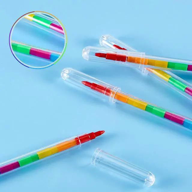 Alt view image 3 of 7 - 20 Pcs Stackable Pencils Bulk Colored Pencils Back to School Gifts Party Favors DIY Rainbow Pencil for Classroom Office Rainbow Birthday Party, 10 Colors