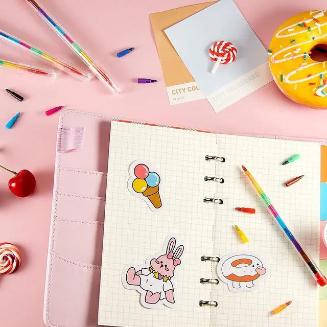 Alt view image 6 of 7 - 20 Pcs Stackable Pencils Bulk Colored Pencils Back to School Gifts Party Favors DIY Rainbow Pencil for Classroom Office Rainbow Birthday Party, 10 Colors