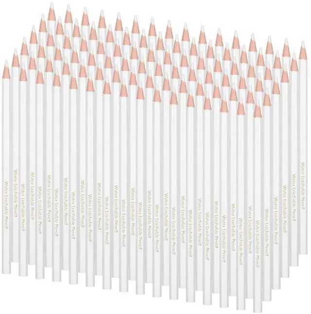 Main image of 24 Pcs White Fabric Pencils for Sewing White Colored Chalk Pencils Water Soluble Tailors Chalk for Fabric Wipe Quilting Pens Sewing Washable Marking Pen for Wedding Bridal Shower Games