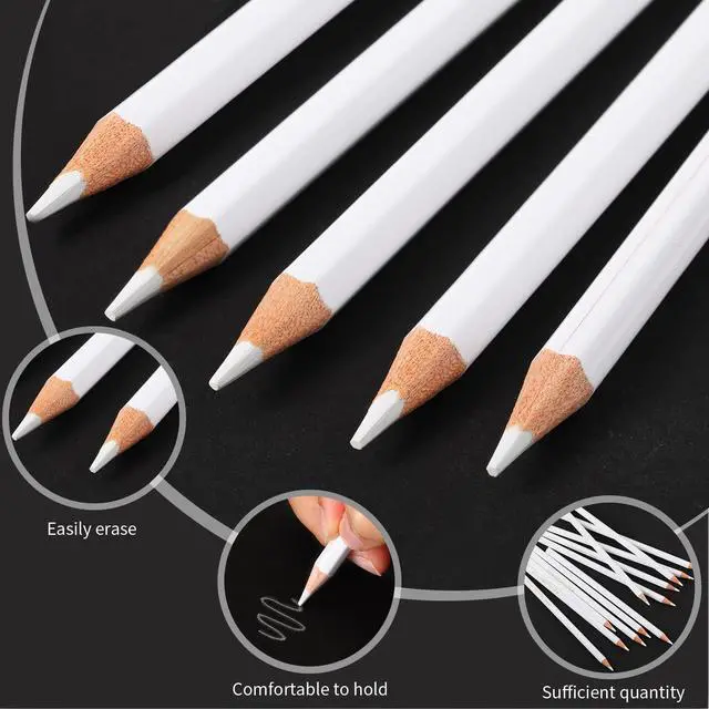 Alt view image 3 of 7 - 24 Pcs White Fabric Pencils for Sewing White Colored Chalk Pencils Water Soluble Tailors Chalk for Fabric Wipe Quilting Pens Sewing Washable Marking Pen for Wedding Bridal Shower Games