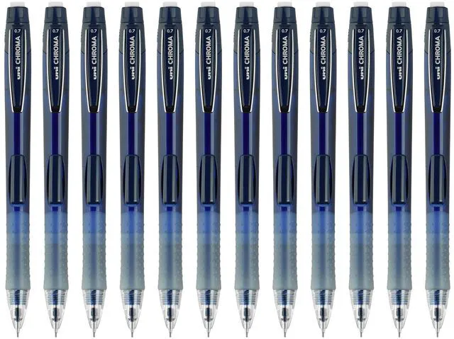 Main image of Chroma Mechanical Pencils 12 Pack, 0.7mm - Assorted Colored Barrels - Variety Pack of Uniball Mechanical Pencils