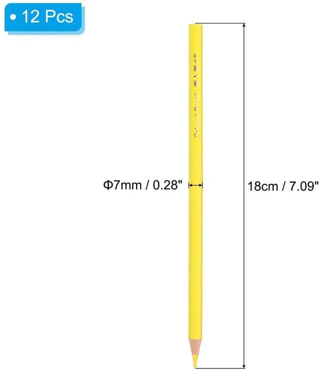 Alt view image 2 of 7 - Lemon Yellow Colored Pencils Set,12 Pcs Oil Color Pencils Wooden Coloring Drawing Pencil for Artists Art Painting