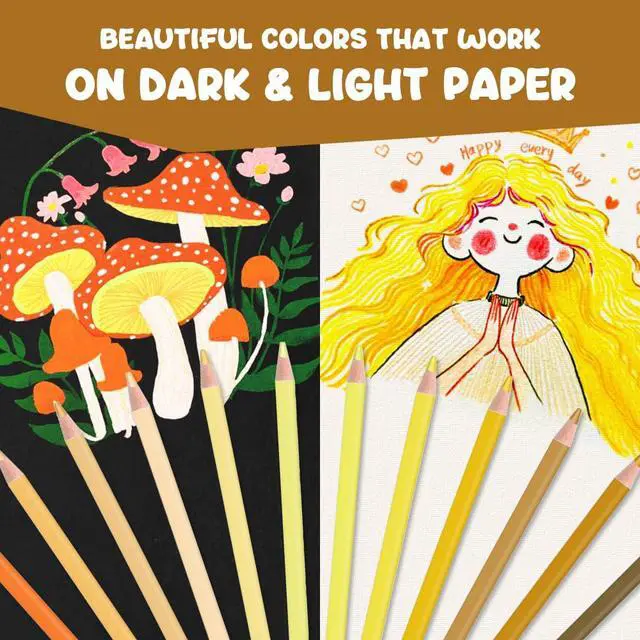 Alt view image 3 of 6 - 12Pcs Yellow Colored Pencils Set,Professional Drawing Pencils for Adults | Oil Based,No Duplicates,Pre-sharpened Wooden Sketch Pencil Art Supplies for Coloring Books