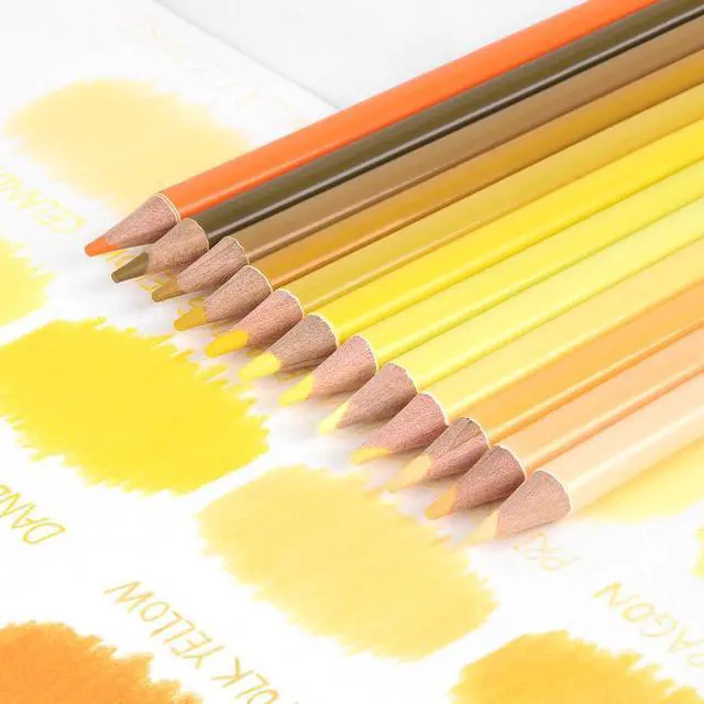 Alt view image 6 of 6 - 12Pcs Yellow Colored Pencils Set,Professional Drawing Pencils for Adults | Oil Based,No Duplicates,Pre-sharpened Wooden Sketch Pencil Art Supplies for Coloring Books