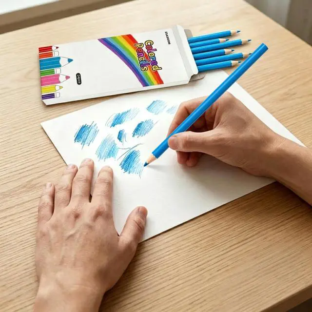 Alt view image 5 of 7 - 24 PCS Blue Colored Pencils, Pre-sharpened Professional Wooden Art Pencils Set for Artists Painting | Premium Drawing Sketching Supplies