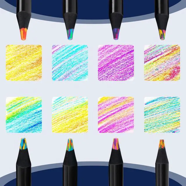 Alt view image 3 of 7 - Art Supplies 8 Jumbo Rainbow Colored Pencils, Stocking Stuffers for Kids | Colored pencils with sharpener, arts and crafts for drawing & coloring, party favors, gifts for kids age 5-12 year old