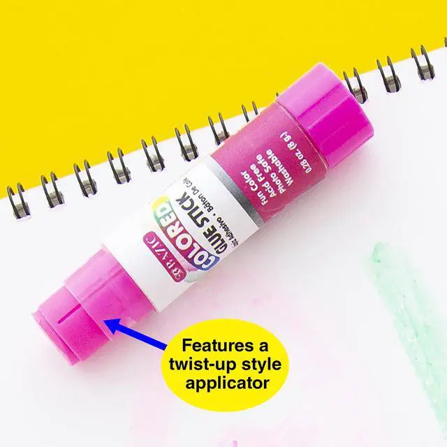 Alt view image 4 of 7 - Washable Colored Glue Sticks, 0.28 oz, 4 Count | 0.28 oz (8g) each, Go on in color so kids see coverage, Twist-up, no-drip