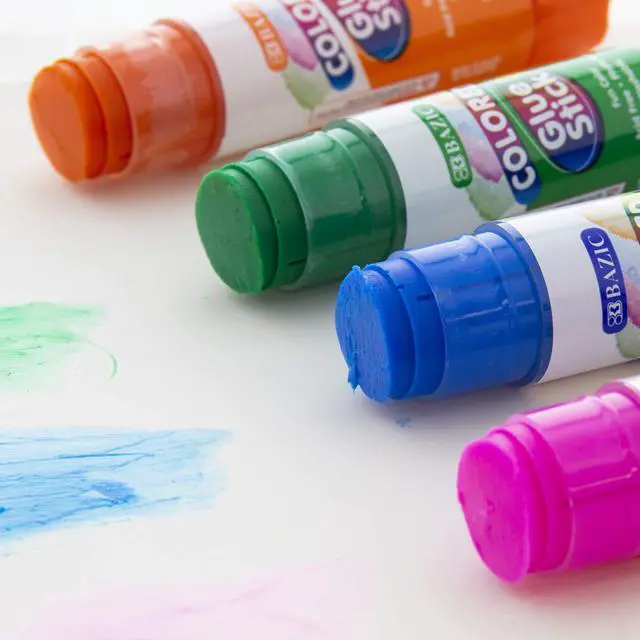 Alt view image 7 of 7 - Washable Colored Glue Sticks, 0.28 oz, 4 Count | 0.28 oz (8g) each, Go on in color so kids see coverage, Twist-up, no-drip