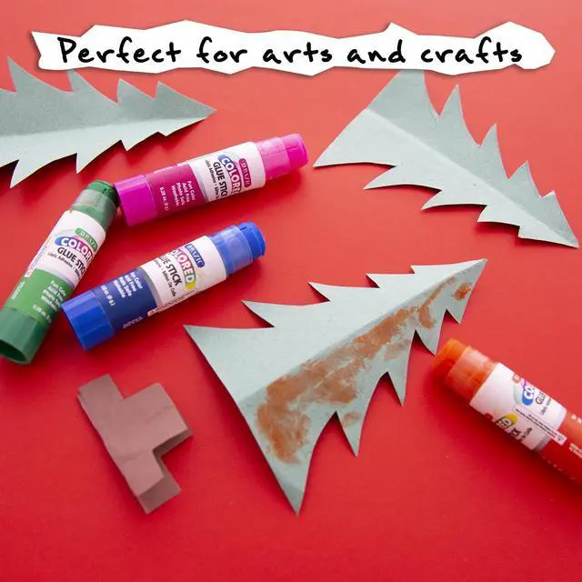 Alt view image 6 of 7 - Washable Colored Glue Sticks, 0.28 oz, 4 Count | 0.28 oz (8g) each, Go on in color so kids see coverage, Twist-up, no-drip