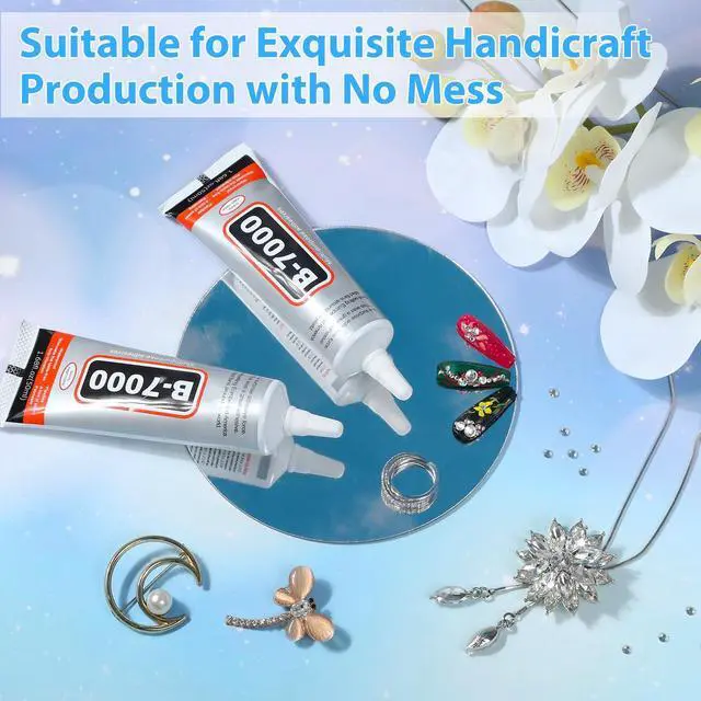 Alt view image 6 of 7 - B-7000 Super Adhesive Glue, Industrial Strength B7000 Glues Paste for Rhinestones Crafts, Clothes Shoes, Fabric, Jewelry Making, Cell Phones, Tablet, Wood, Rubber, Leather (2x50 ml/1.68 oz)