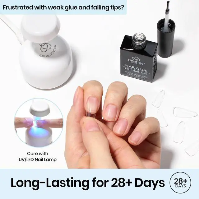 Alt view image 3 of 7 - 9 in 1 Nail Glue Gel for Nail Tips and Clear Acrylic Nails | Long Lasting, Curing Needed UV Extension Glue for False Nail Tips and Clear Press on Nails