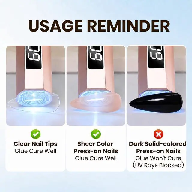 Alt view image 7 of 7 - 9 in 1 Nail Glue Gel for Nail Tips and Clear Acrylic Nails | Long Lasting, Curing Needed UV Extension Glue for False Nail Tips and Clear Press on Nails