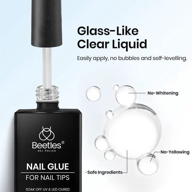 Alt view image 6 of 7 - 9 in 1 Nail Glue Gel for Nail Tips and Clear Acrylic Nails | Long Lasting, Curing Needed UV Extension Glue for False Nail Tips and Clear Press on Nails