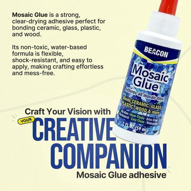Alt view image 2 of 7 - Mosaic Glue - Non-Toxic & Water Resistant, Ideal for All Tiles & Surfaces, 2-Ounce
