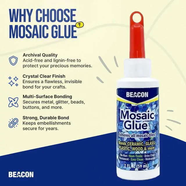 Alt view image 3 of 7 - Mosaic Glue - Non-Toxic & Water Resistant, Ideal for All Tiles & Surfaces, 2-Ounce