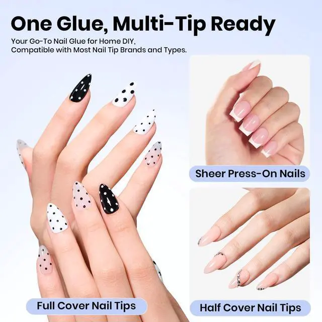 Alt view image 2 of 7 - 2Pcs 15ml Gel Nail Glue for Acrylic Nail Tips, UV Nail Glue | for Clear Press-On Nails, Clear Self-Leveling Nail Extension Gel, Low-Odor Formula, Long-Lasting Wear for DIY & Salon Use