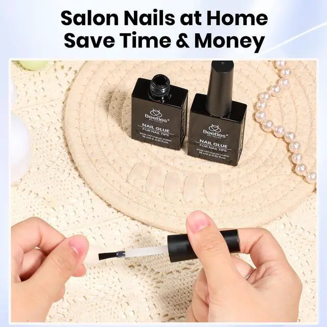 Alt view image 7 of 7 - 2Pcs 15ml Gel Nail Glue for Acrylic Nail Tips, UV Nail Glue | for Clear Press-On Nails, Clear Self-Leveling Nail Extension Gel, Low-Odor Formula, Long-Lasting Wear for DIY & Salon Use