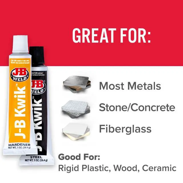 Alt view image 4 of 7 - 8276 KwikWeld Quick Setting Steel Reinforced Epoxy - Dark Grey 2 oz