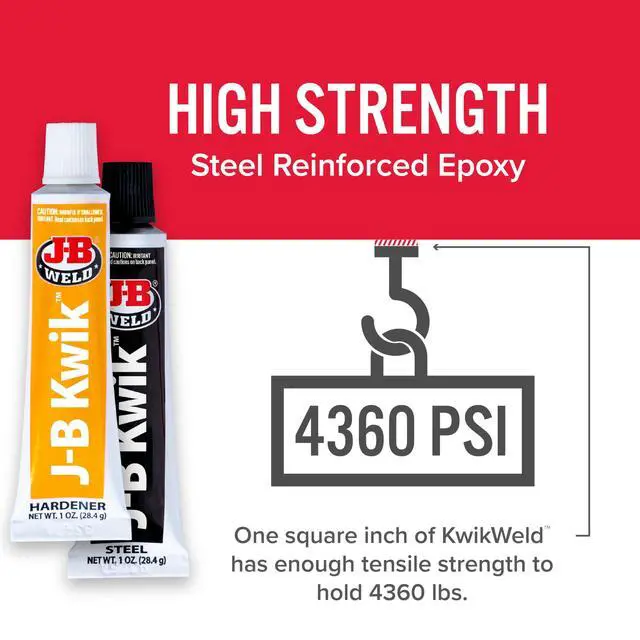 Alt view image 3 of 7 - 8276 KwikWeld Quick Setting Steel Reinforced Epoxy - Dark Grey 2 oz