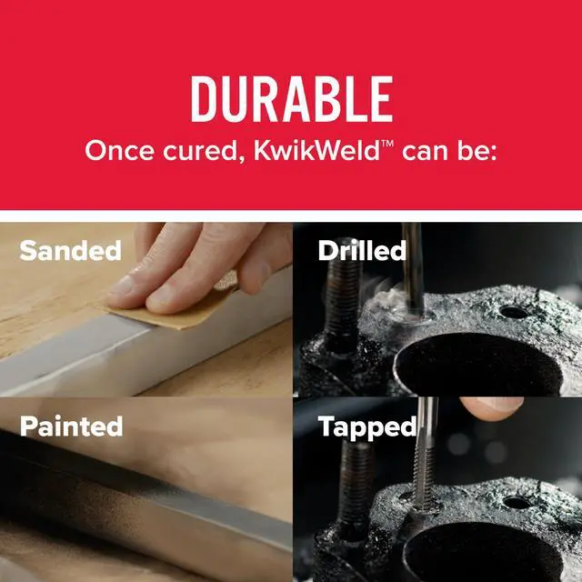Alt view image 5 of 7 - 8276 KwikWeld Quick Setting Steel Reinforced Epoxy - Dark Grey 2 oz