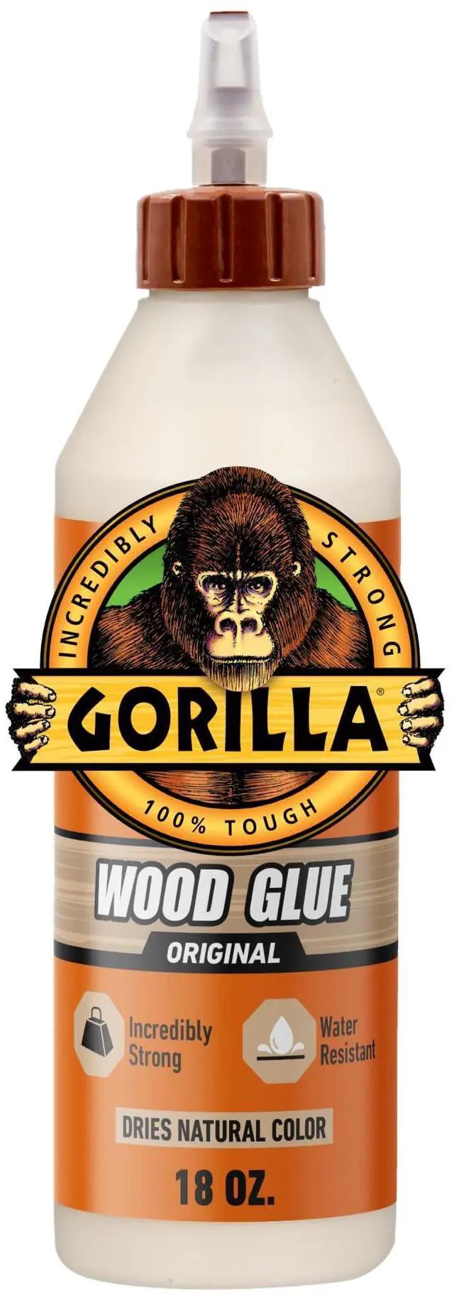 Main image of Wood Glue, 18 oz Bottle, Water Resistant PVA Adhesive | Dries Natural Color, Paintable & Sandable, Ideal for Woodworking, Fast Clamp,