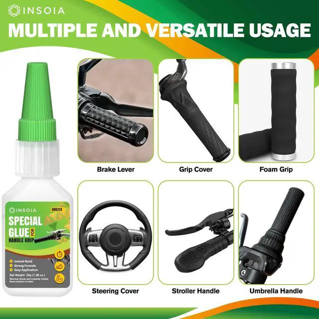Alt view image 3 of 7 - Super Grip Glue Clear, 20g, Strong Bond, with Precision Tips | Grip adhesive for motorcycle, dirt bike, atv, bicycle, scooter grips. Vibration-resistant, waterproof, fast-set.