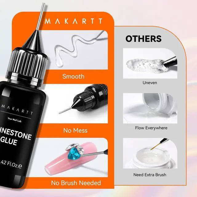 Alt view image 7 of 7 - 2Pcs Rhinestone Glue, Strong Hold 3D Gel Nail Art Nail Gem Glue | UV Cured Nail Glue for Nail Charms and Gems Jewelry Diamond for DIY Manicured at Home Beauty Gifts for Women