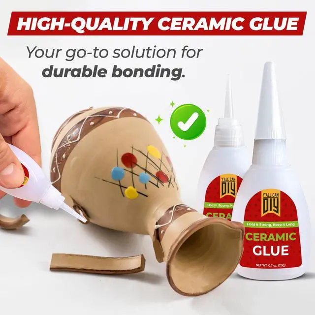 Alt view image 6 of 7 - Ceramic Glue Repair, Pottery Glue for Porcelain, Mugs & China | Super Glue, Cyanoacrylate Adhesive, Clay Glue, Repair Kit, Figurines, Plates, Waterproof, No Smell After Cure, Precision Tip