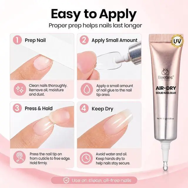 Alt view image 4 of 7 - Super Strong Nail Glue 10g for Press On Nails, No UV Lamp Needed | Quick Drying, Long Lasting, Easy Control Semi Solid Nail Glue for False Acrylic Nails
