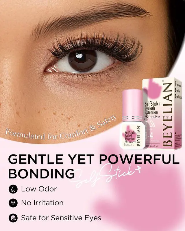 Alt view image 4 of 7 - Lash Cluster Glue Strong Hold Eyelash Extension Black Glue Long Lasting 3-4 Weeks Waterproof & Hypoallergenic Formaldehyde-Free for Open Eyes DIY Salon Use Only(5ML)