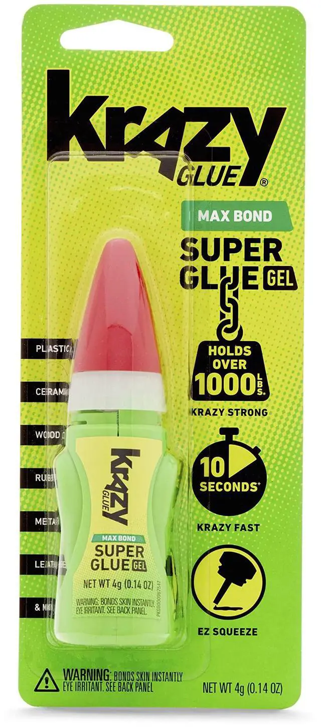 Main image of Max Bond Gel EZ Squeeze, 4 g, Extra-Strong Superglue for Plastic, Ceramic, Wood, Rubber, Metal, Leather & More, Impact-Resistant, No-Run, Fast-Setting Adhesive, Holds Over 1000 Lbs*