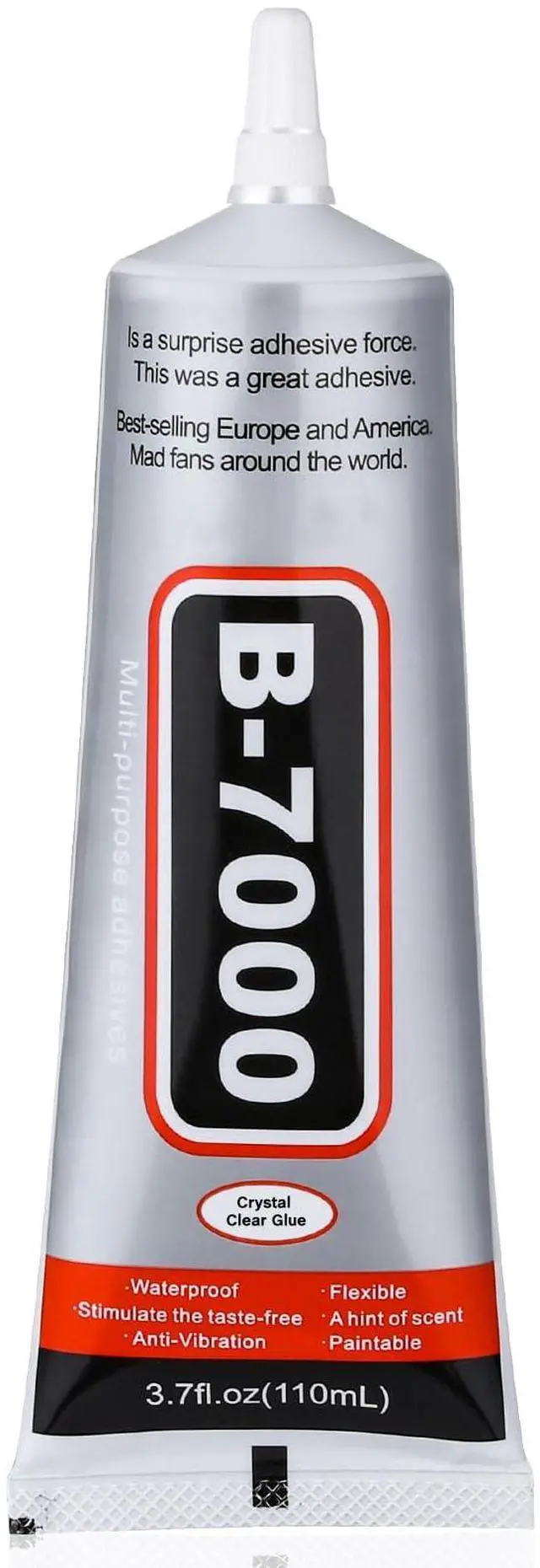 Main image of B7000 Jewelry Bead Glue for Jewelry Making, Crystal Clear Glue 3.7 fl oz B7000+Plus Multipurpose Super Adhesive Glue for Rhinestone Crafts Fabric Metal Stone Nail Art Wood Glass (110 ml/ 3.7oz)