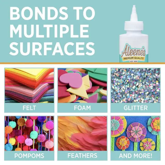 Alt view image 3 of 7 - Felt & Foam Tacky Glue, Fast-Grab Craft Glue for Felt, Foam, Pom-Poms, Feathers & DIY Crafts, Clear-Drying, 4 fl. oz.
