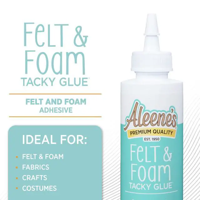 Alt view image 7 of 7 - Felt & Foam Tacky Glue, Fast-Grab Craft Glue for Felt, Foam, Pom-Poms, Feathers & DIY Crafts, Clear-Drying, 4 fl. oz.