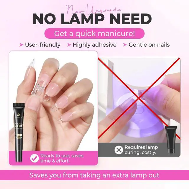 Alt view image 3 of 7 - Gel Nail Glue No U/V Light 15ml Strong-hold Formula | Super Strong Nail Glue for Press On Nails & Clear Acrylic Nails Tips Air-dry Easy Home DIY Salon, Portable for Daily