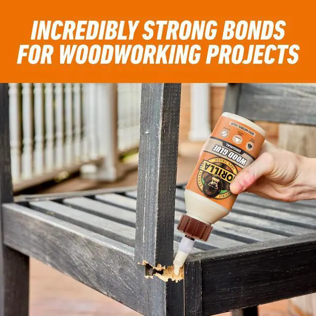 Alt view image 2 of 7 - Wood Glue, Fast Clamp, Water Resistant PVA, 8 oz | Paintable and Sandable, Natural Color, Indoor and Outdoor Projects