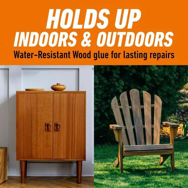 Alt view image 4 of 7 - Wood Glue, Fast Clamp, Water Resistant PVA, 8 oz | Paintable and Sandable, Natural Color, Indoor and Outdoor Projects
